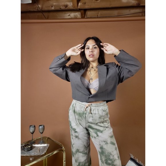 CLEARANCE * Custom Olive Green Tie Dye Comfy Drawstring Wide Leg Lounge Pants - Picture 5 of 6